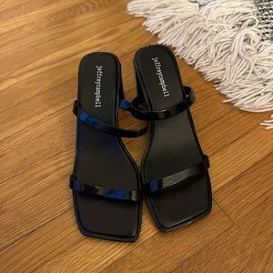 Jeffery Campbell Black Patent Sandals